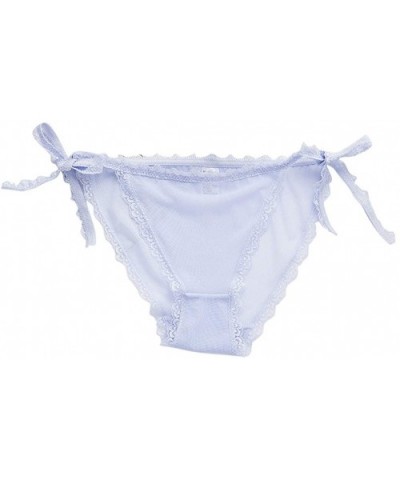 Womens Seamless Tie Up Lace Briefs Solid Color Underpant Sexy Lingerie Panties - Blue - CS1953QYOUI $11.83 Slips