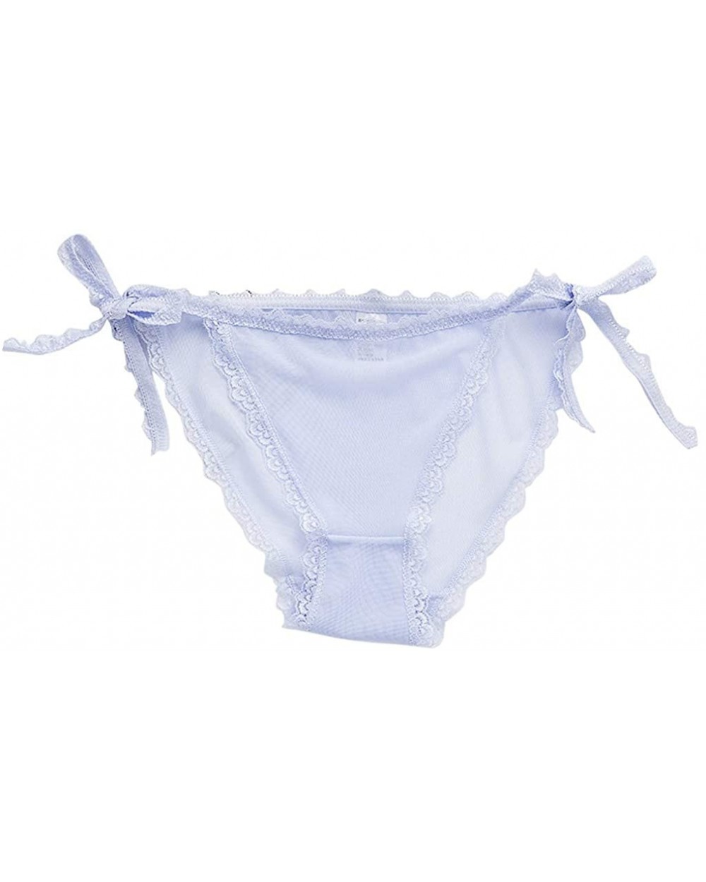 Womens Seamless Tie Up Lace Briefs Solid Color Underpant Sexy Lingerie Panties - Blue - CS1953QYOUI $11.83 Slips