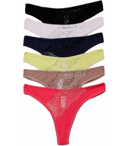 Thong Style Panties Assorted Styles and Colors (Pack of 12) - 09 Coral - CX12NU7648M $26.68 Panties