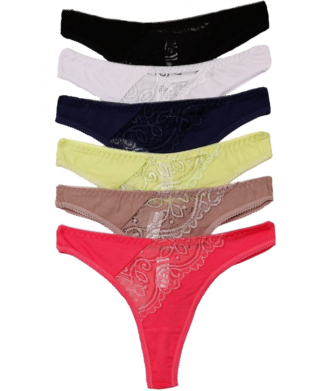 Thong Style Panties Assorted Styles and Colors (Pack of 12) - 09 Coral - CX12NU7648M $26.68 Panties