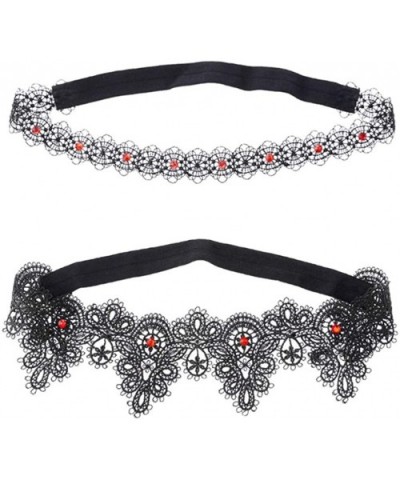 2Pcs Wedding Bridal Thigh Garters Rhinestone Embellished Lace Stretch Leg Rings - Black - CA19E4NYSDK $12.56 Garters & Garter...