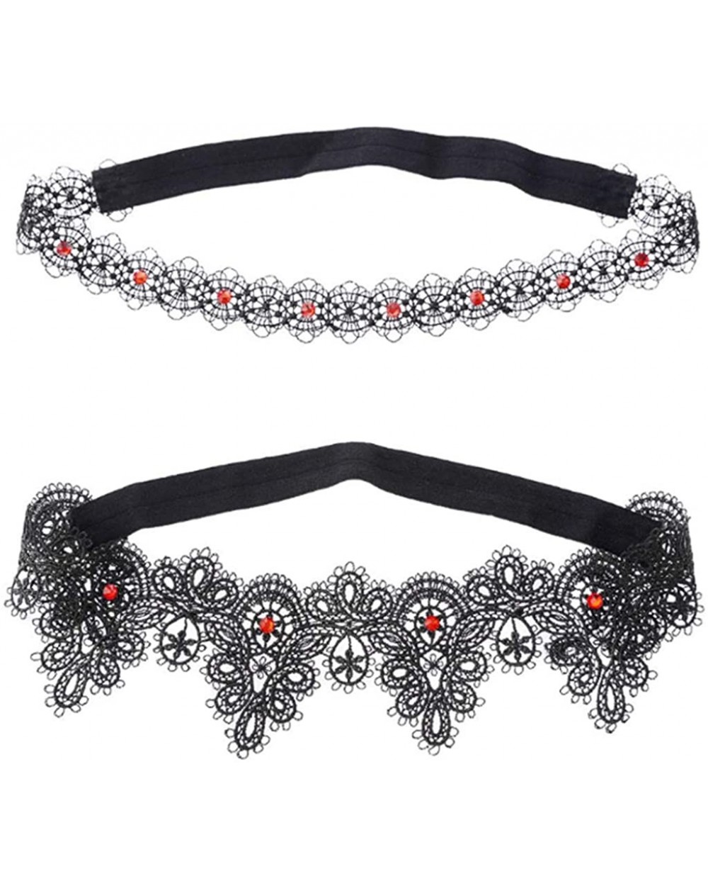 2Pcs Wedding Bridal Thigh Garters Rhinestone Embellished Lace Stretch Leg Rings - Black - CA19E4NYSDK $12.56 Garters & Garter...