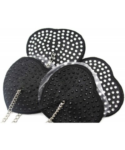 2 Packs Reusable Shiny Rhinestone Silicone Pasties Bra Sexy Breast with Metal Chain for Women Ladies - C818WRI8DL4 $17.14 Acc...