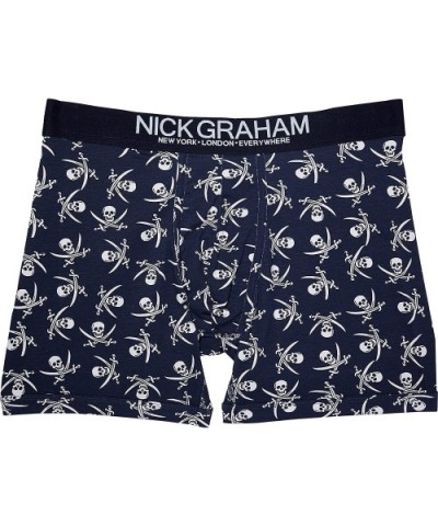 Men's Fashion Sea Life Pattern Cotton Boxer Brief | Fashionable- Comfortable- Reliable - Navy Jolly Roger - CK186GCNCQI $14.7...