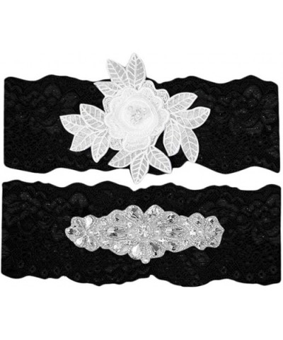 2pcs Lace Wedding Garter for Brides .One for Keeps and one for Garter Throw! - Black - CC18UTCI0NZ $12.60 Shapewear