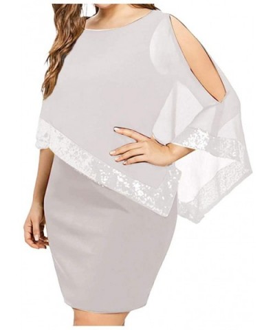 Dress Dress For Women For Party- Lace Dress Cocktail Club Tunic Mini Dress - 00agray - CI1965KCHXI $28.23 Slips