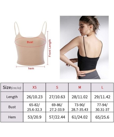 Yoga Gym Sports Bras for Women - Mini Camisole- Breathable- Soft Top Corp for Workout Fitness with Removable Padded - Cameo -...