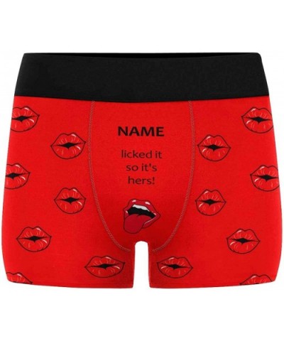 Personalized Face Man Boxer Briefs with Wife's Face Lips with Name It's Hers - Color11 - CR190LGIZ3S $37.60 Boxer Briefs