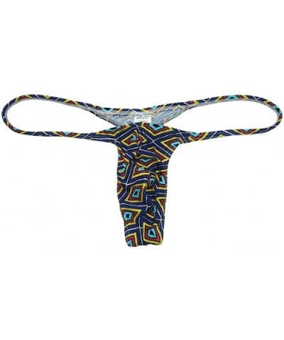 Sexy Men's Posing Micro Bikini Thong Underwear Slim Cut Swim G-String Hipster Tangas - Yellow Rhombus - CE18Z8AUDET $16.83 G-...