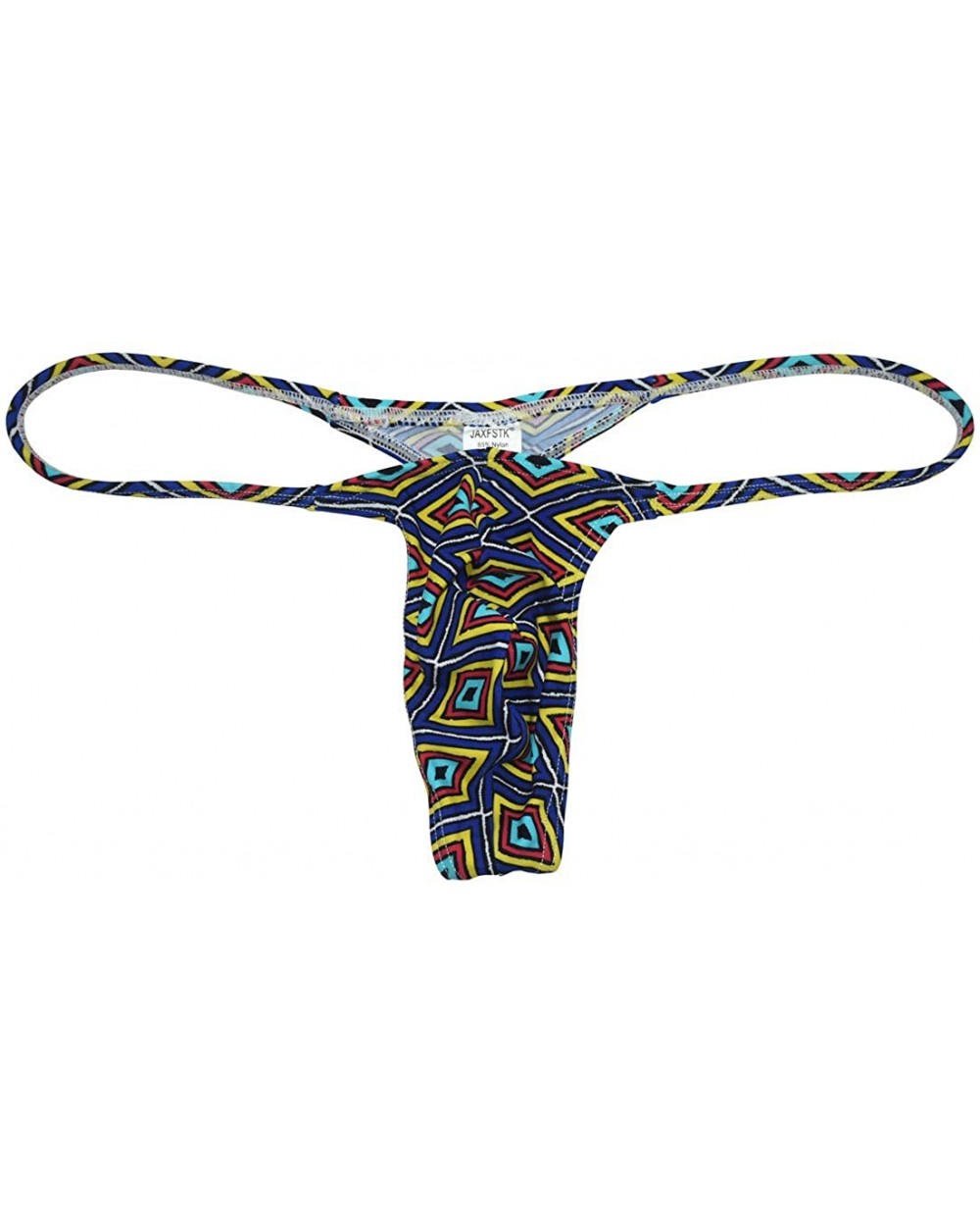 Sexy Men's Posing Micro Bikini Thong Underwear Slim Cut Swim G-String Hipster Tangas - Yellow Rhombus - CE18Z8AUDET $16.83 G-...