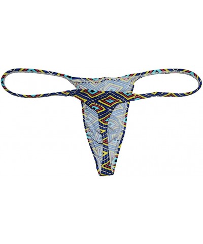 Sexy Men's Posing Micro Bikini Thong Underwear Slim Cut Swim G-String Hipster Tangas - Yellow Rhombus - CE18Z8AUDET $16.83 G-...