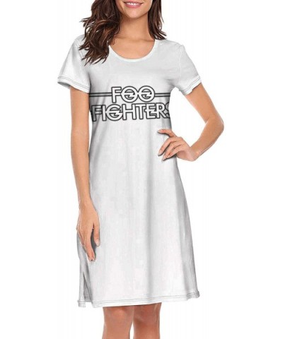 Ladies Novelty Short Sleeves Nightgown Soft O Neck Nightdress Awesome Sleepshirts - White-40 - CP19CQ0UIGS $44.71 Nightgowns ...