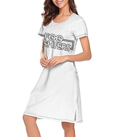 Ladies Novelty Short Sleeves Nightgown Soft O Neck Nightdress Awesome Sleepshirts - White-40 - CP19CQ0UIGS $44.71 Nightgowns ...