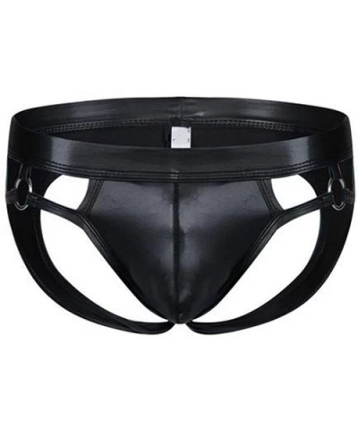 PU Men Underwear Black Elastic 1PC Thongs and G Strings Leather Jockss G-Strings Sexy Party Adjustable - Black - CR198OUTQ7T ...