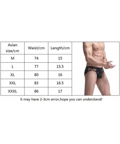 PU Men Underwear Black Elastic 1PC Thongs and G Strings Leather Jockss G-Strings Sexy Party Adjustable - Black - CR198OUTQ7T ...