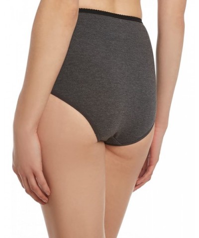 Women's Panty Briefs -3 Pack Panties- Soft Cotton Underwear - Charcoal & Black - CR17Y0DT0UQ $39.11 Panties