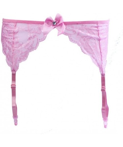 Women's All Lace Garter Belt Adjustable for Thigh High Stockings 4 Colors - Pink - CE1800CEODN $13.84 Garters & Garter Belts