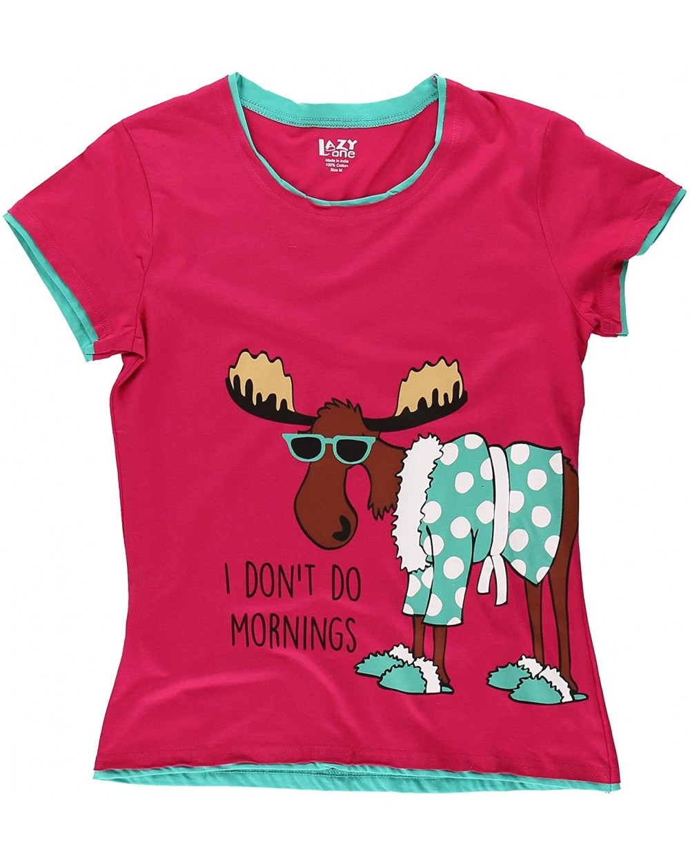 Fitted Pajamas for Women- Cute Pajama Pants and Top Set- Separates - I Don’t Do Mornings Moose Pajama Shirt - CS12BLHWDHF $25...