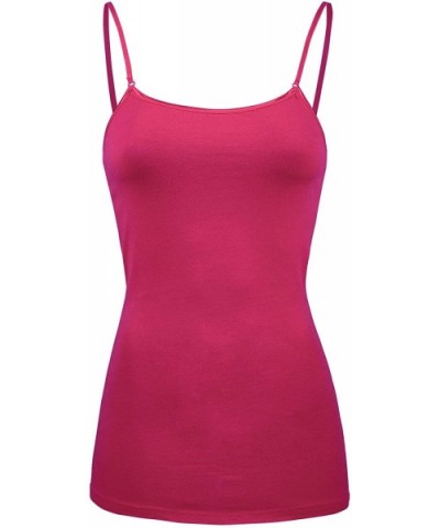 Womens Basic Camisole Tank Top - Fuchsia - C018E7Z08RN $12.57 Camisoles & Tanks