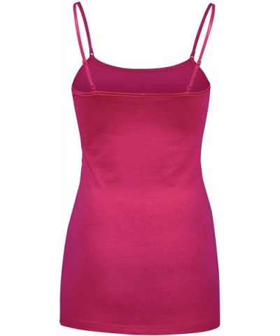 Womens Basic Camisole Tank Top - Fuchsia - C018E7Z08RN $12.57 Camisoles & Tanks