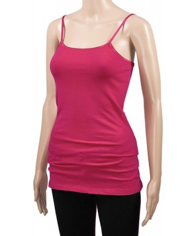 Womens Basic Camisole Tank Top - Fuchsia - C018E7Z08RN $12.57 Camisoles & Tanks