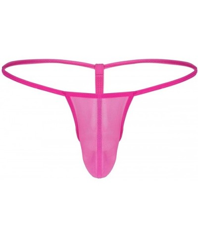 Sexy Mens Bulge Pouch G-String Bikini Underwear Mesh Transparent Thong - Rose Mesh - C418HEEA2IY $21.88 G-Strings & Thongs