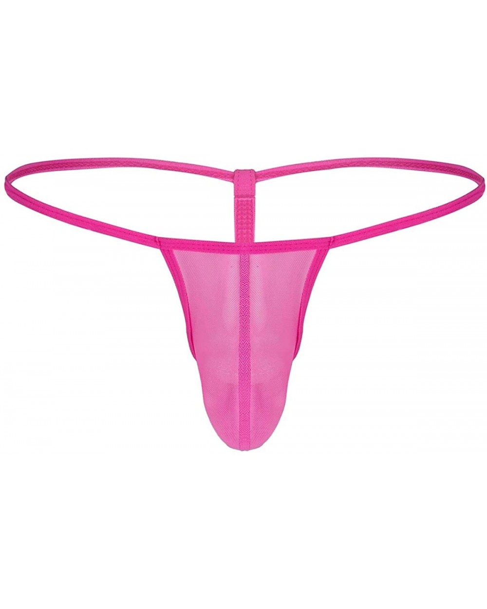 Sexy Mens Bulge Pouch G-String Bikini Underwear Mesh Transparent Thong - Rose Mesh - C418HEEA2IY $21.88 G-Strings & Thongs