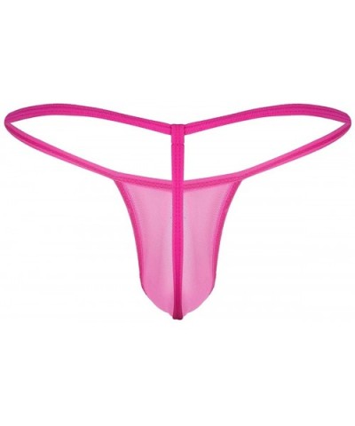 Sexy Mens Bulge Pouch G-String Bikini Underwear Mesh Transparent Thong - Rose Mesh - C418HEEA2IY $21.88 G-Strings & Thongs