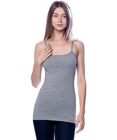 4 Pack Active Basic Cami Tanks in Many Colors - White- Black- Hgray- Navy- Large - CK18XUN0XAL $39.47 Camisoles & Tanks