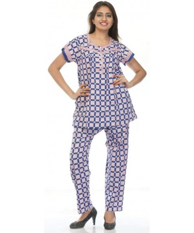 Cotton Night Wear Pajama Set Short Sleeve Shirt with Pyjamas Night Suit L (DX001FILKCT) - Dx001filkct - CO18WMIIQSX $26.26 Sets