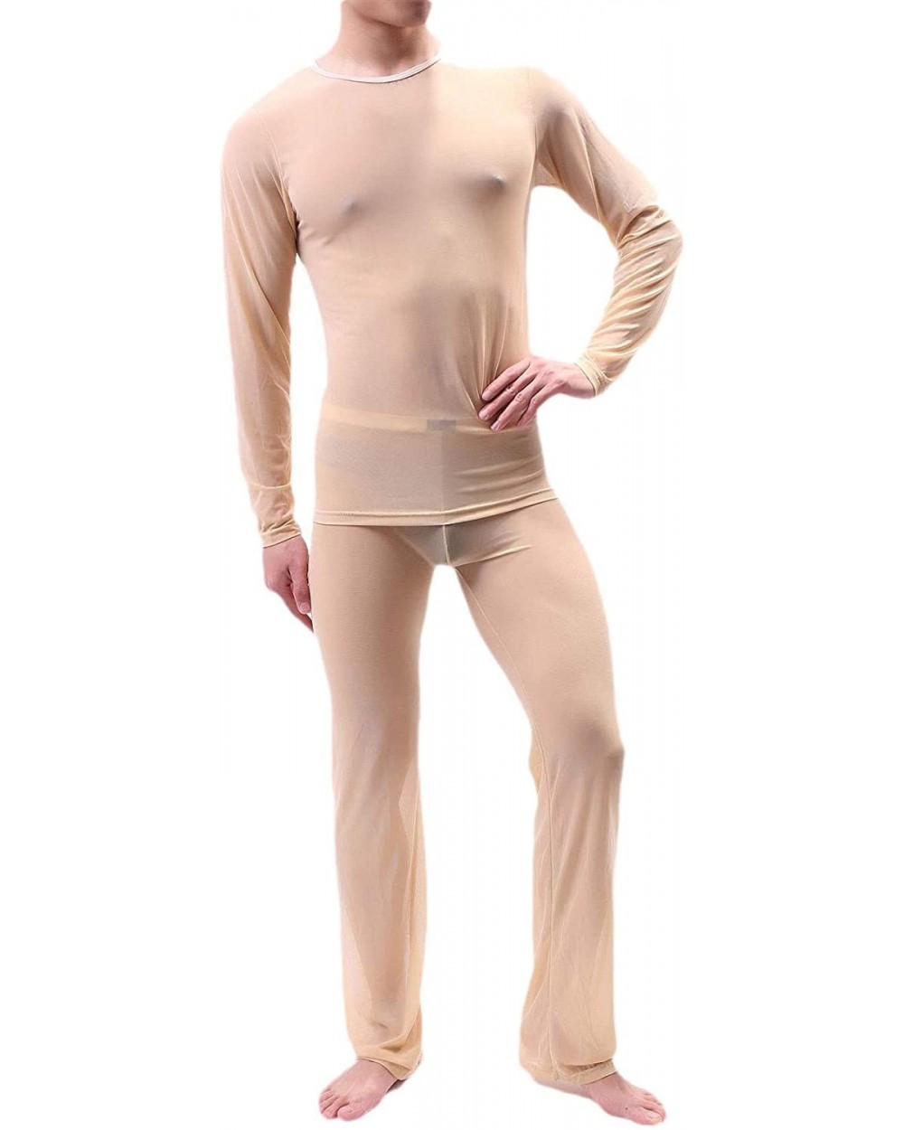 Men's Sleepwear See-Through Nightwear Loungewear Pajama Sets - 3 - CD19DDZ5OC7 $50.71 Sleep Sets