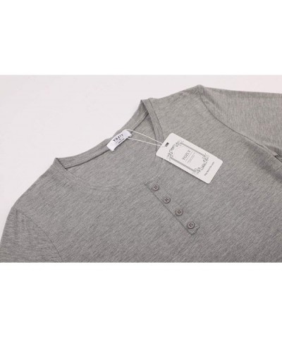 Lightweight Thermal Underwear Womens Base Layer Set Henley Long Johns - Grey - CQ18HGDHTIK $33.59 Thermal Underwear