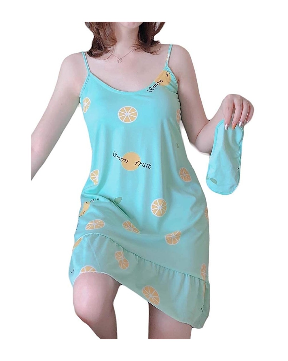 Women's Sleep Dress Camisole Loungewear Sexy Printing Nightgown - 20 - CF19C4Z2UD2 $36.37 Nightgowns & Sleepshirts