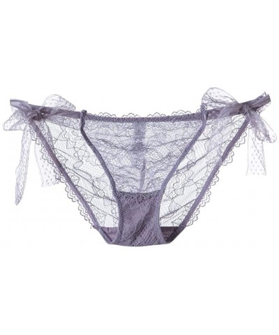 Womens Lace See Through Briefs Strappy Comfortable Seamless Panties Lingerie Underpant - Purple - C01953RR6K8 $11.76 Garters ...