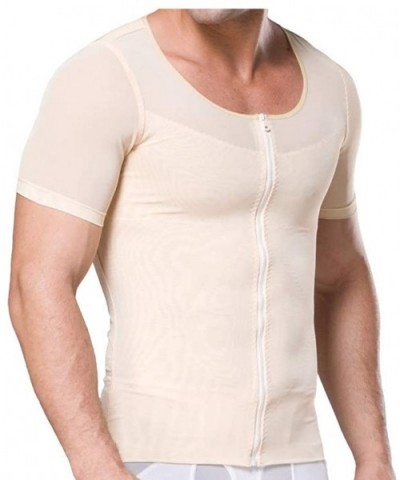 Compression Shirts for Men Undershirts Slimmer Body Shaper Waist Trainer Tank Top Vest with Zipper - White - CY19E74AG2S $45....