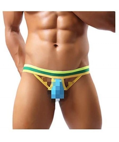 Men's Underwear- Hollow Out Men Underwear Boxers Bulge Pouch Men Shorts Hot - Blue - C212OBS08XT $15.41 Briefs