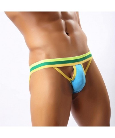 Men's Underwear- Hollow Out Men Underwear Boxers Bulge Pouch Men Shorts Hot - Blue - C212OBS08XT $15.41 Briefs