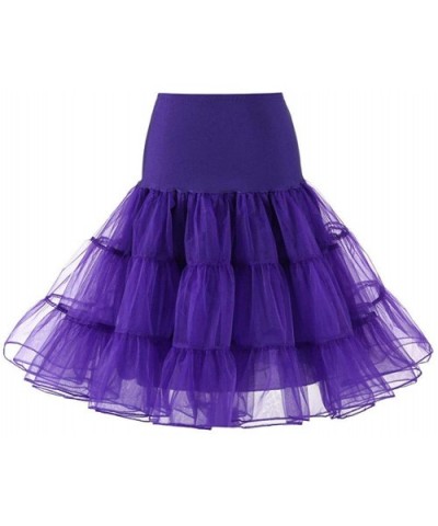 Short Petticoat Crinoline Underskirt Tutu Dance Wedding Dress Skirt Slips - Purple - CP190ASAEOQ $21.59 Slips