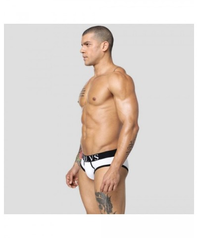 Men's Bulge Pouch Cotton Bikinis Low Rise Briefs Underwear - White - CC18XRL7CAR $14.04 Briefs