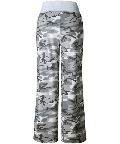 Women Comfy Stretch Floral Print Drawstring Camouflage Wide Leg Lounge Pants - 909 Camouflage - CZ192Z68Y8K $55.56 Bottoms