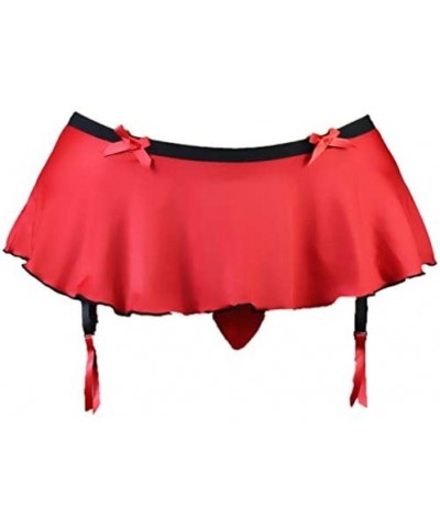 Sissy Pouch Panties Men's Skirted Mooning Bikini Briefs Girly Underwear Sexy for Men - Hot Red - C718I52CQSO $39.96 Briefs