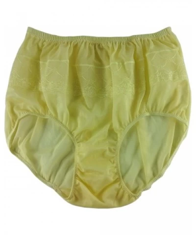 New Yellow Granny Floral Waist Panties Briefs Sheer Nylon Underwear for Women & Men Plus Size - C818CE3ZOCW $25.98 Panties