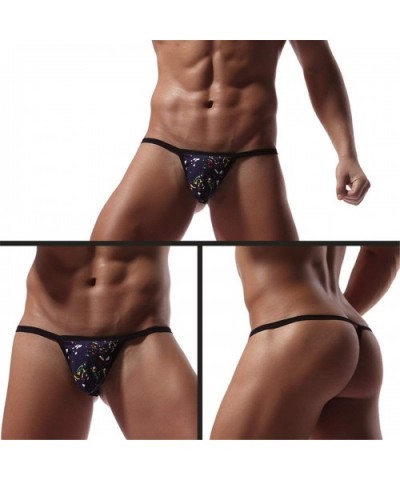 Men's Underwear Thongs Cotton Briefs G-Strings Low Rise T-Back Bikinis Underpants - Cotton-5pcs - C7190ZDEHH9 $25.56 G-String...