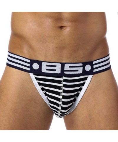 Men's Underwear Jockstrap Athletic Supporters-Cotton Low Rise Stretch Performance Jock Strap - Bla+bla+bla - CK199QH99QS $35....