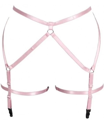 Woman Body Harness Garter Lingerie Leg cage Hollow Out Punk Gothic Belt Long Tube Plus Size Photography Dance - Pink - CK196X...