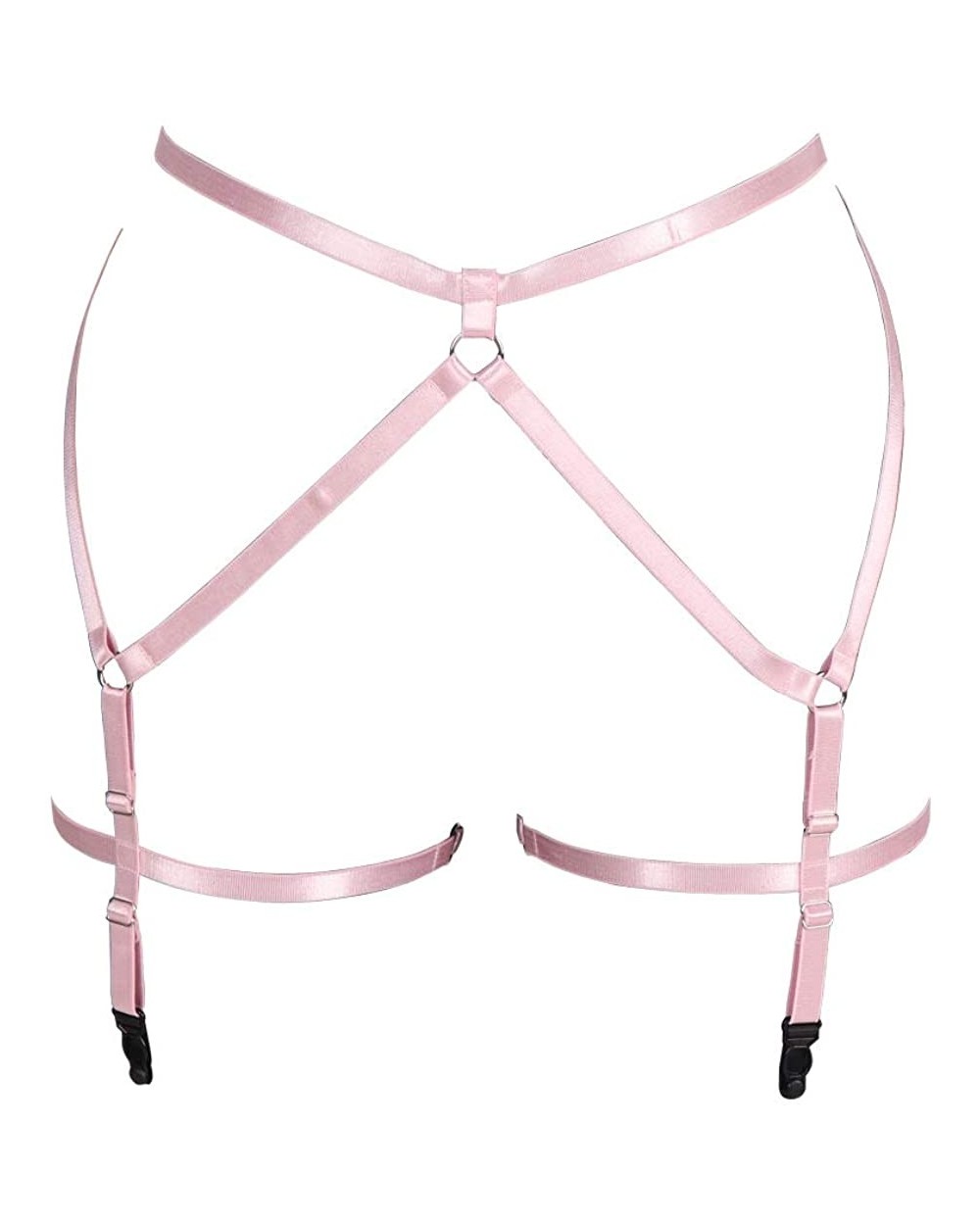 Woman Body Harness Garter Lingerie Leg cage Hollow Out Punk Gothic Belt Long Tube Plus Size Photography Dance - Pink - CK196X...