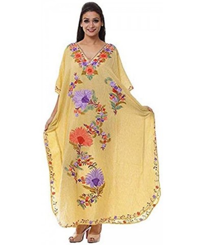 Kaftan Tunic Kimono Dress Ladies Summer Women Evening Maxi Party - B075q9klbda - C418Z74CN3W $51.71 Nightgowns & Sleepshirts