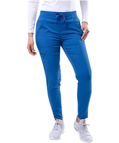 Women Skinny Pocket Pants High Waist Stretch Slim Pencil Trousers Lady Solid Sport Casual Pants Blue - C6199HQDRDZ $36.93 Acc...