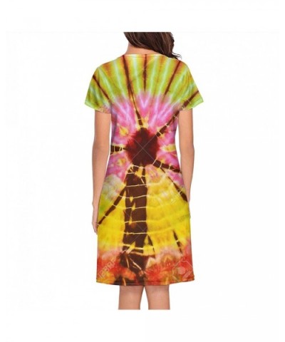 Women's Short Sleeve Nightshirts Tie Dye Designs Rainbow Casual Sleepshirts Dress Tee - Tie Dye Designs - C4199IEHNHQ $40.23 ...