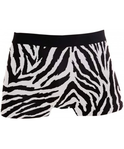 Men's Stylish Pattern Waistband Boxer Brief Stretch Swimming Trunk - Zebra - CQ18Q286TY7 $25.48 Boxer Briefs